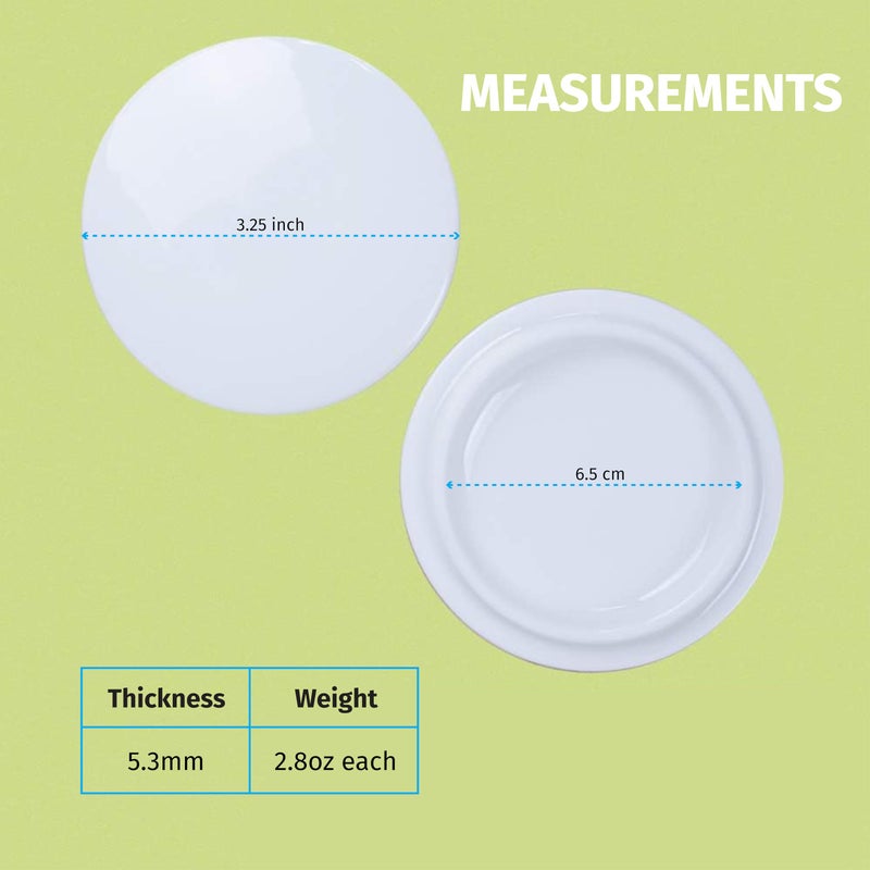 PRINT SUPREMACY 2 Pieces Reusable Mug Lids for Ceramic Mugs, 11 Ounce White Ceramic Cup Lid, Drink Cover for Outdoors, Cup Cover to Keep Warm, Fits Mug with Outside Diameter 3.25 Inch, Best for Hot and Cold Beverage - Image 2